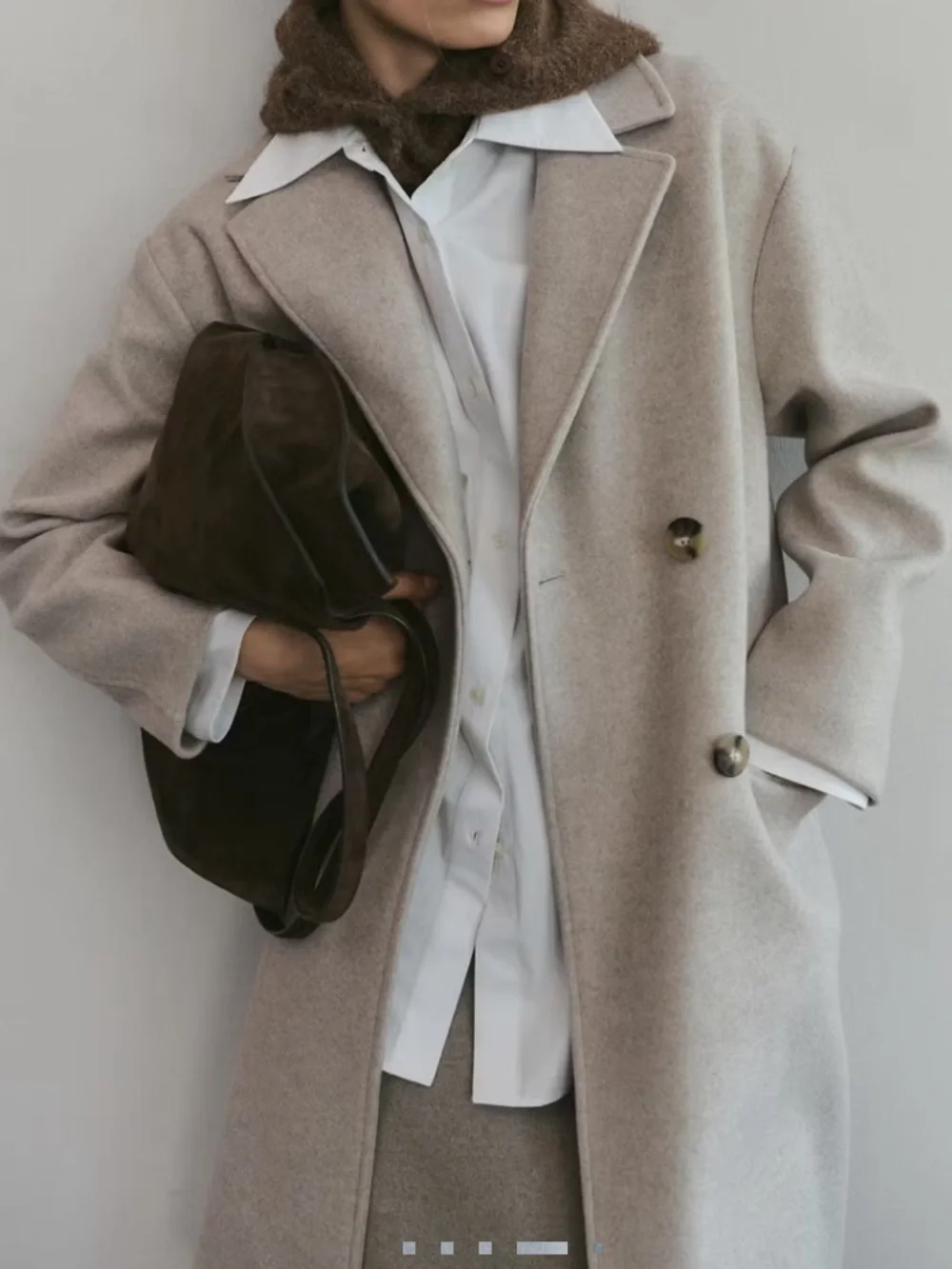Mango Cozy Wool-Blend Coat in Light Taupe DOUBLE-BREASTED MIDI COAT 5812 - Picture 5 of 7